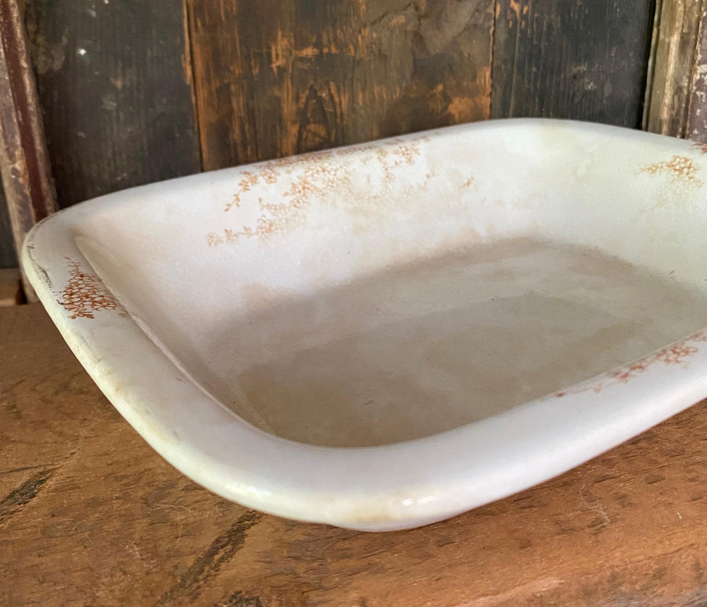 Antique Brown Ironstone Transferware Platter: Farmhouse Decor