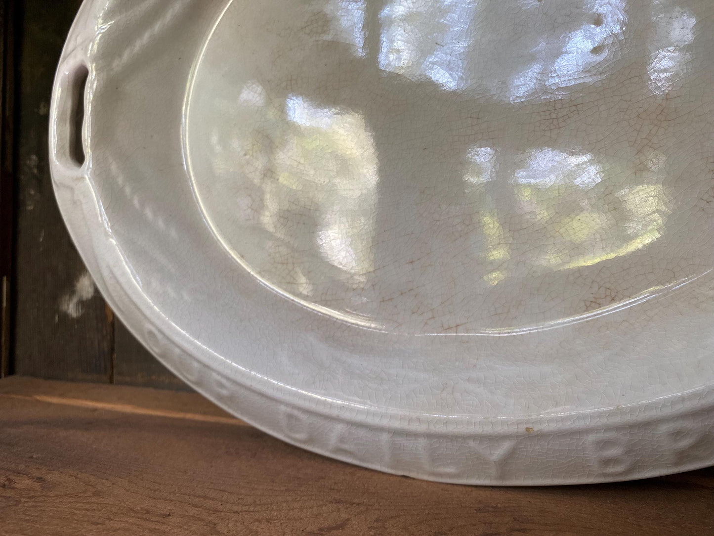 Antique Ironstone Bread Platter: "Our Daily Bread" William Young & Sons