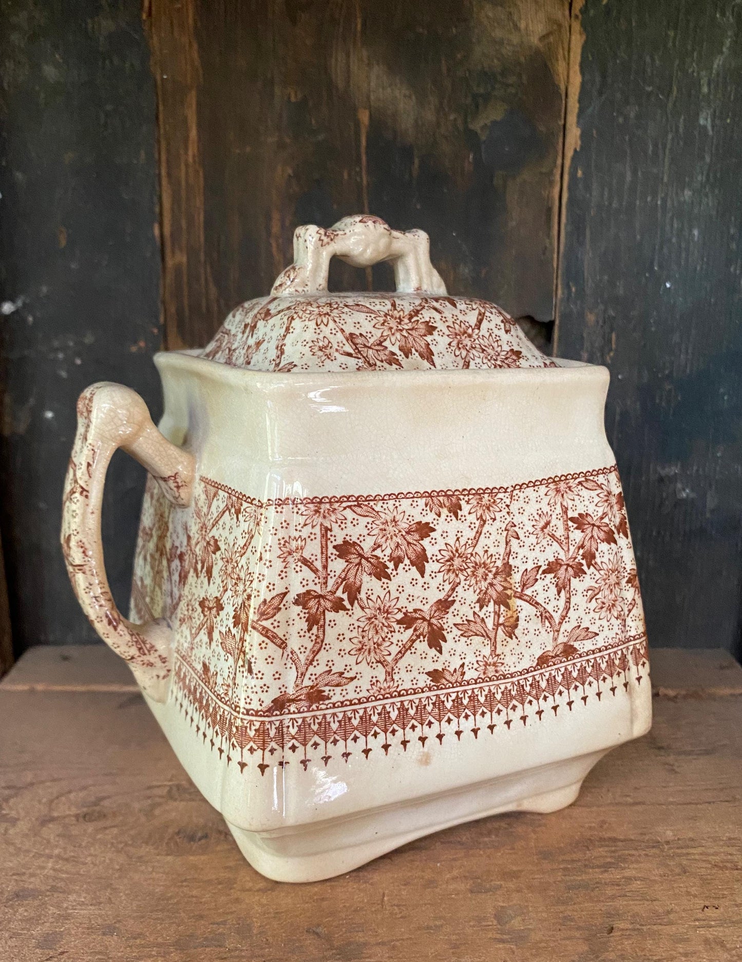 Antique Lidded Sugar Bowl by DB & Co Staffordshire England 1885, Imperial Pattern