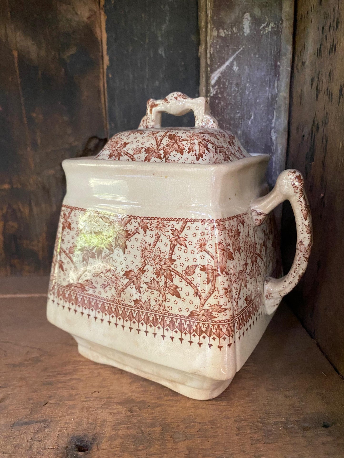 Antique Lidded Sugar Bowl by DB & Co Staffordshire England 1885, Imperial Pattern
