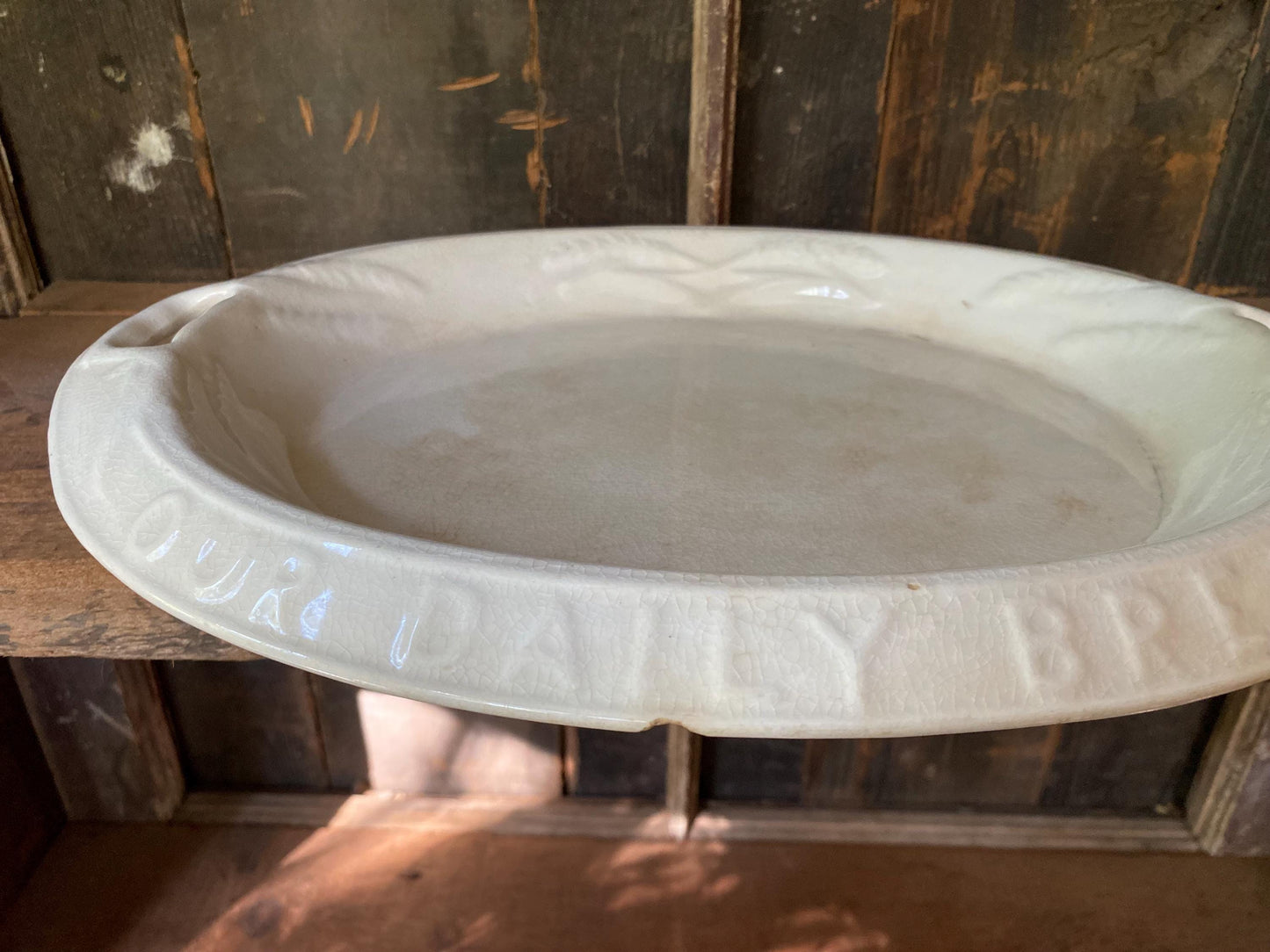 Antique Ironstone Bread Platter: "Our Daily Bread" William Young & Sons