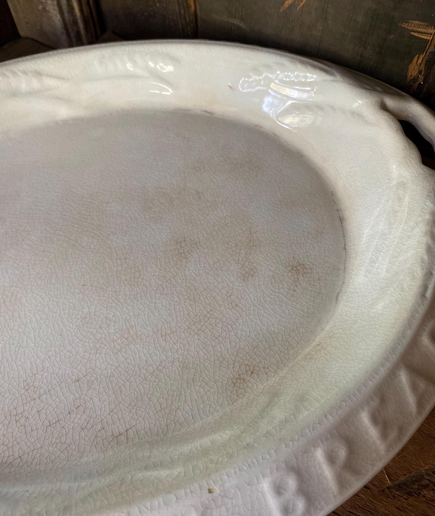 Antique Ironstone Bread Platter: "Our Daily Bread" William Young & Sons