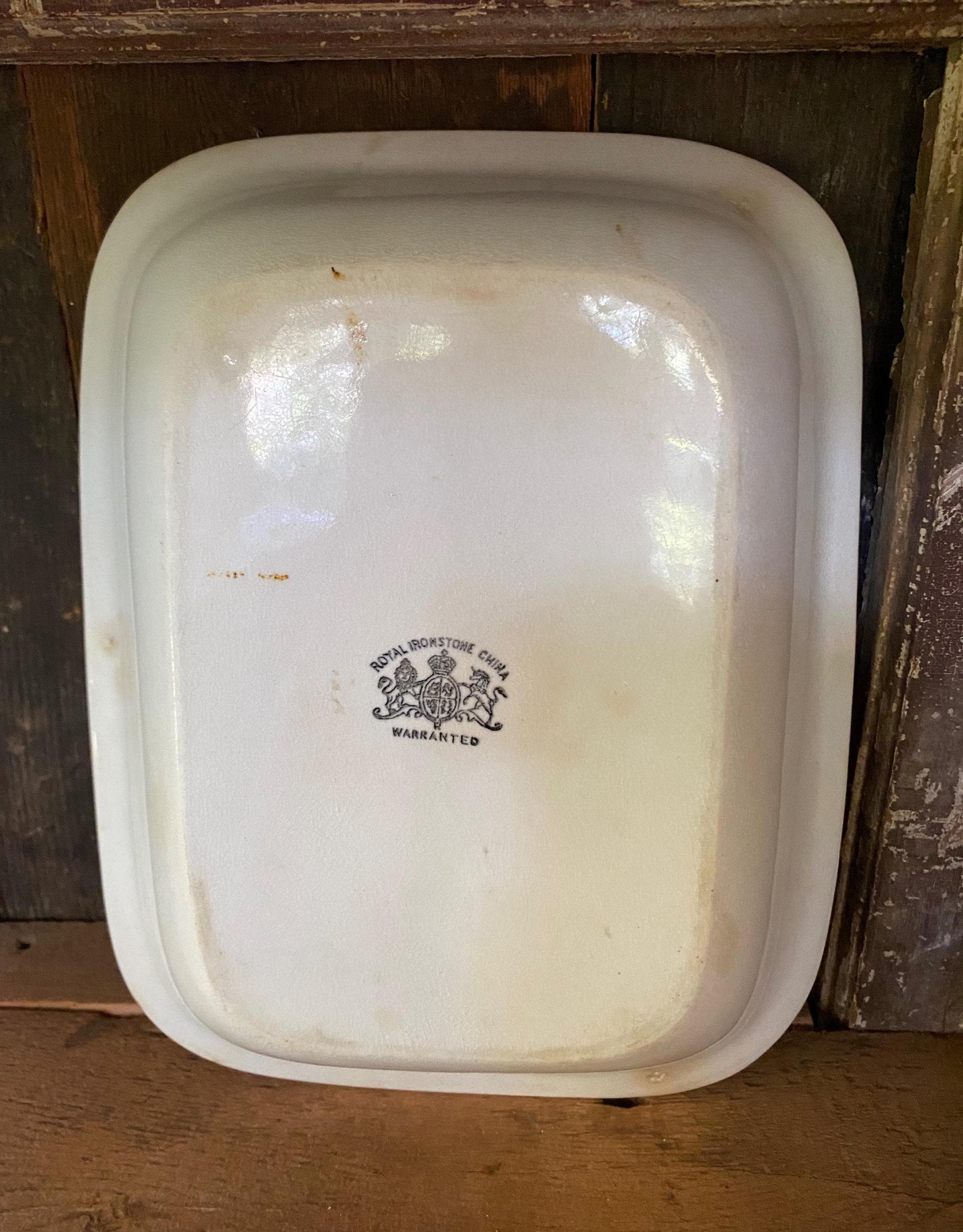 Antique Brown Ironstone Transferware Platter: Farmhouse Decor