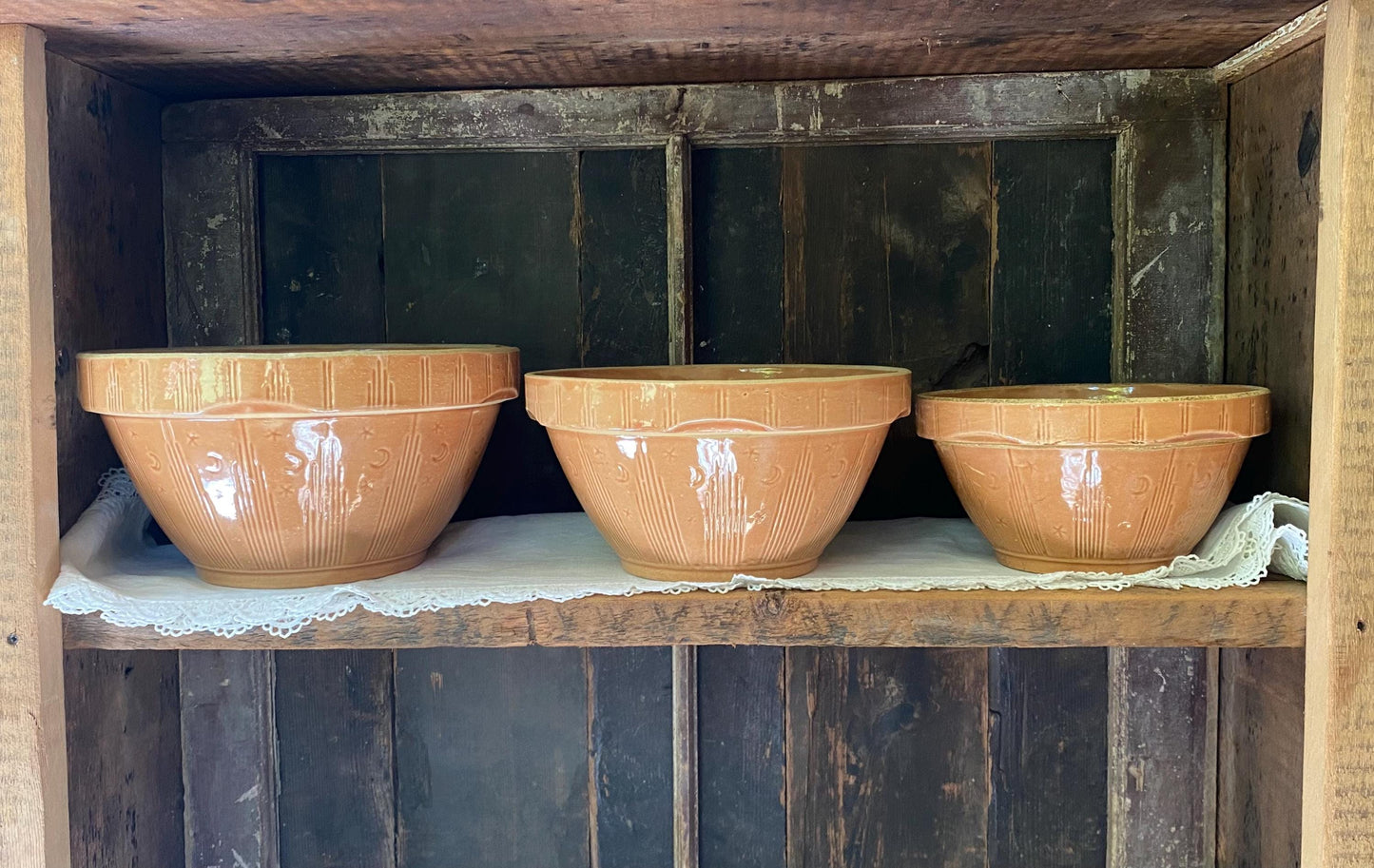 Moon & Stars, Set of 3 Mixing Bowls, Pumpkin Color
